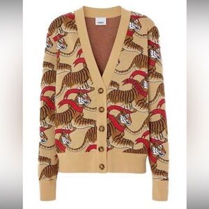 Women's Tiger Print Cardigan Sweater